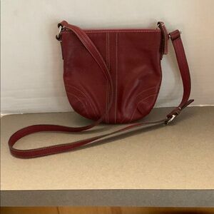 Coach Red Leather Crossbody Bag